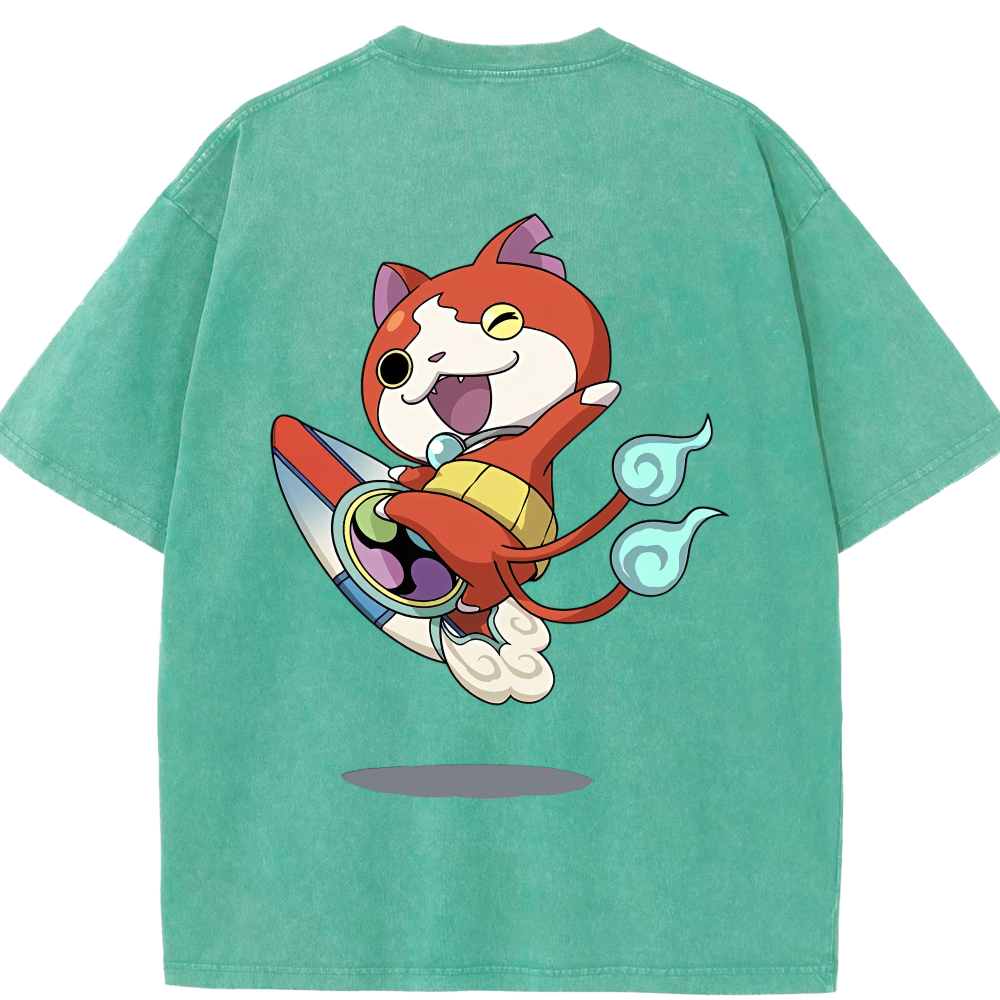 （画像用） 妖怪ウォッチ Yo-kai Watch 綿100% ヴィンテージ風 半袖Tシャツ（背面プリント）